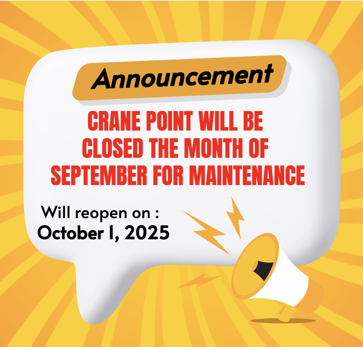 crane point closed for season